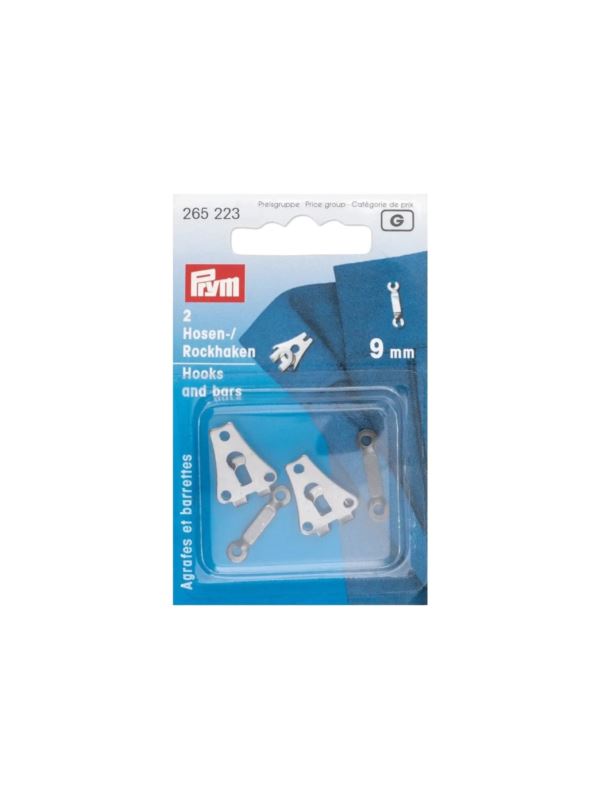 Haftki/zapięcia do odzieży PRYM - 9 mm - czarne - 265223 - 2szt./opak.