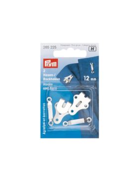 Haftki/zapięcia do odzieży PRYM - 12 mm - srebrne - 265225 - 2szt./opak.
