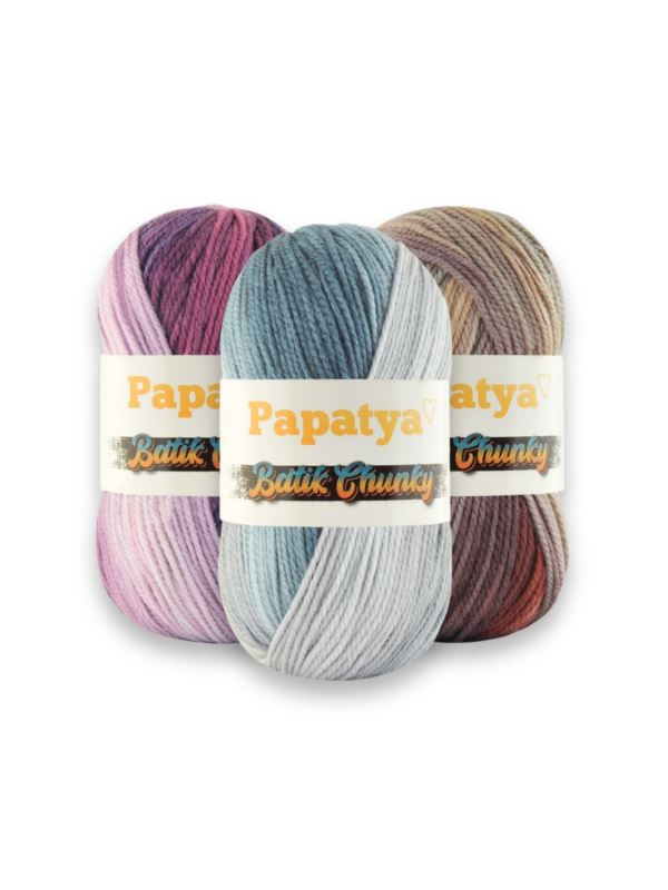 Włóczka/zestaw - Papatya - Batik Chunky - 16 kol. x 1 motek (100g) - 1,6kg/opak.