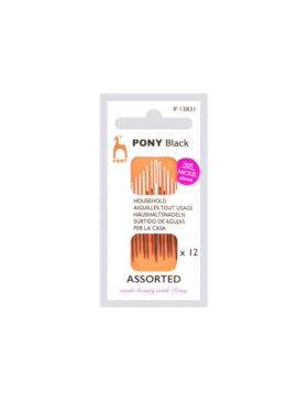 Zestaw igieł do szycia ręcznego z białym uchem PONY - BLACK - 13831 - 12szt./opak.