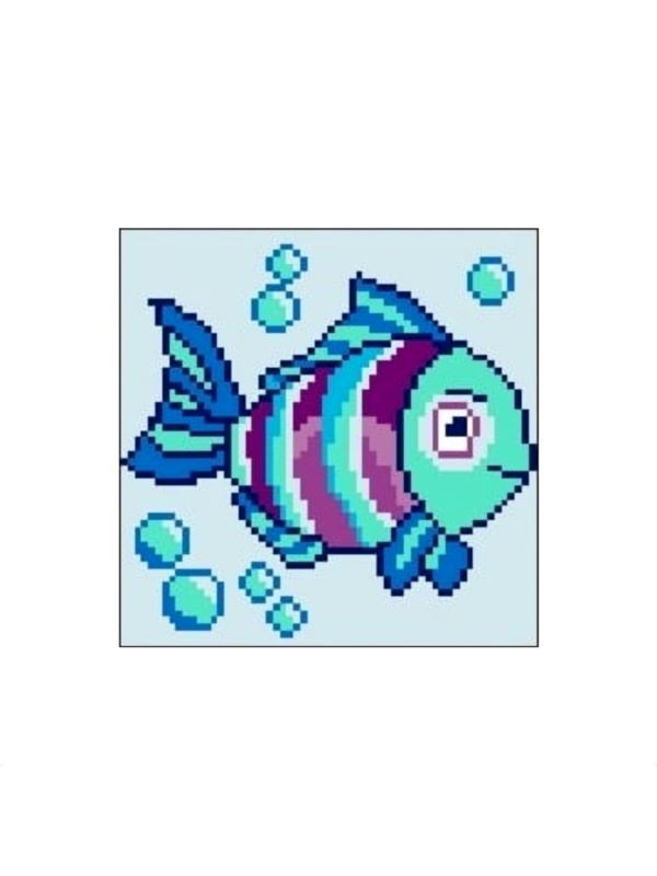 Kanwa z nadrukiem GRAFIKO - 15x15 cm - 0504-4