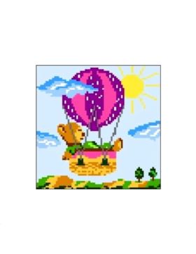 Kanwa z nadrukiem GRAFIKO - 15x15 cm - 0388