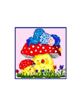 Kanwa z nadrukiem GRAFIKO - 15x15 cm - 0386