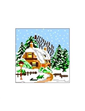Kanwa z nadrukiem GRAFIKO - 15x15 cm - 0363