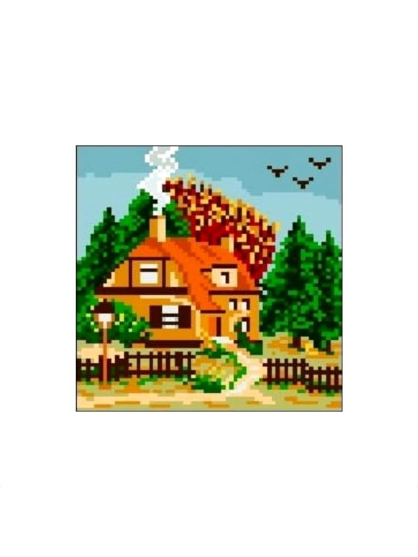 Kanwa z nadrukiem GRAFIKO - 15x15 cm - 0362