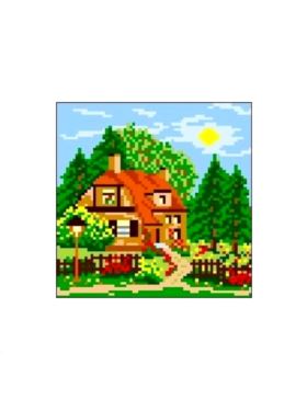 Kanwa z nadrukiem GRAFIKO - 15x15 cm - 0361