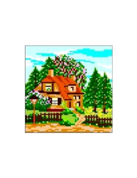 Kanwa z nadrukiem GRAFIKO - 15x15 cm - 0360