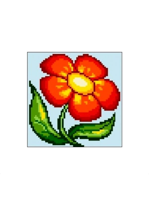 Kanwa z nadrukiem GRAFIKO - 15x15 cm - 0348