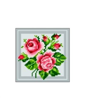 Kanwa z nadrukiem GRAFIKO - 15x15 cm - 0333