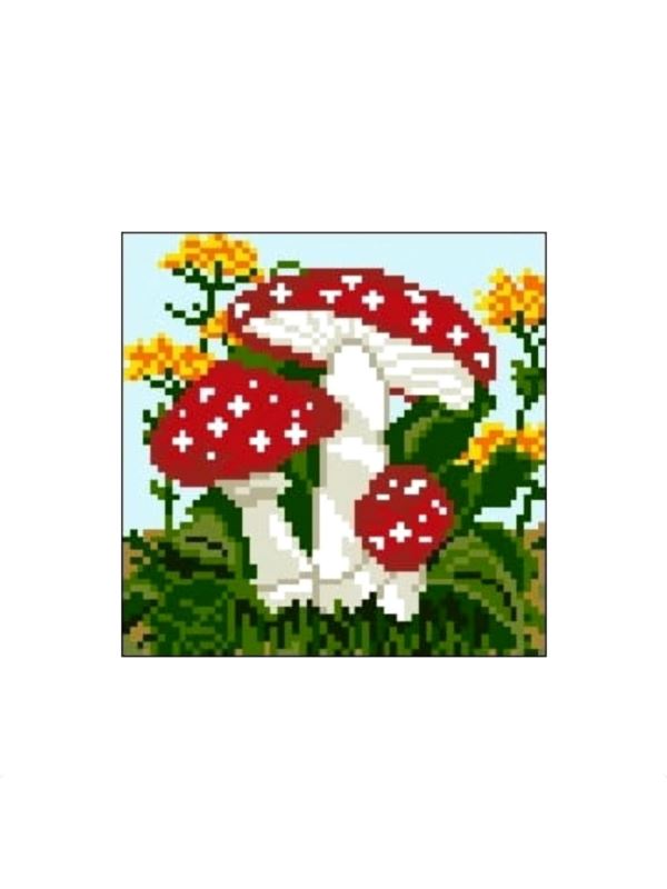 Kanwa z nadrukiem GRAFIKO - 15x15 cm - 0326