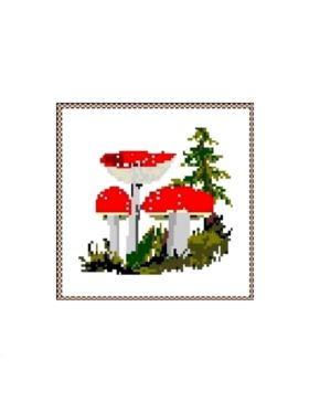 Kanwa z nadrukiem GRAFIKO - 15x15 cm - 0318