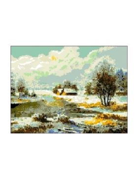 Kanwa z nadrukiem GRAFIKO - 30x40 cm - 3007