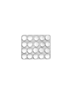 Guziki metalowe płaskie na nóżce - 25 mm (40L) - srebrne matowe - GZ-201 (03879) - 10szt./opak.