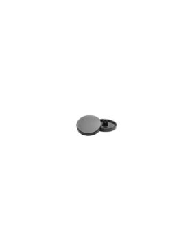Guziki metalowe płaskie na nóżce - 15 mm (24L) - czarne - GZ-201 (03877) - 20szt./opak.