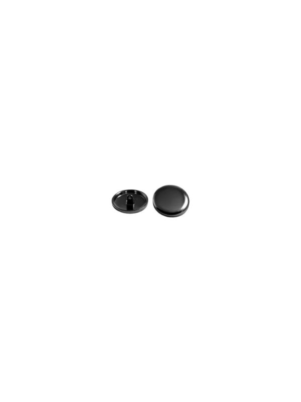 Guziki metalowe płaskie na nóżce - 18 mm (28L) - grafitowe - GZ-219 (05027) - 15szt./opak.