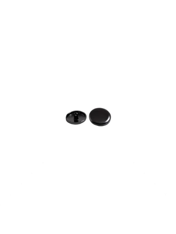 Guziki metalowe płaskie na nóżce - 18 mm (28L) - czarne matowe - GZ-219 (05027) - 15szt./opak.