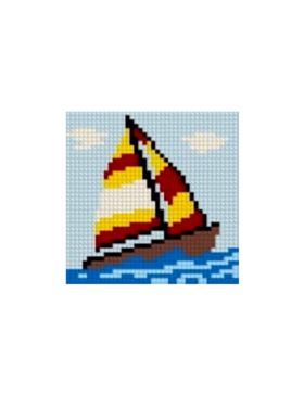 Zestaw kanwy z włóczką GRAFIKO - Haftuj razem z mamą! - 10x10 cm - 10-118