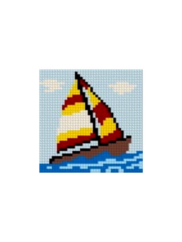 Zestaw kanwy z włóczką GRAFIKO - Haftuj razem z mamą! - 10x10 cm - 10-118