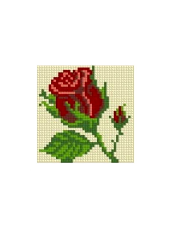 Zestaw kanwy z włóczką GRAFIKO - Haftuj razem z mamą! - 10x10 cm - 10-111