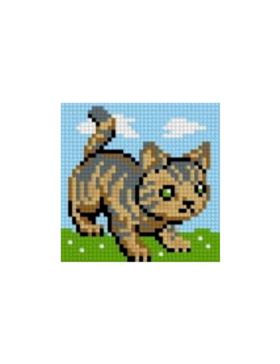 Zestaw kanwy z włóczką GRAFIKO - Haftuj razem z mamą! - 10x10 cm - 10-105
