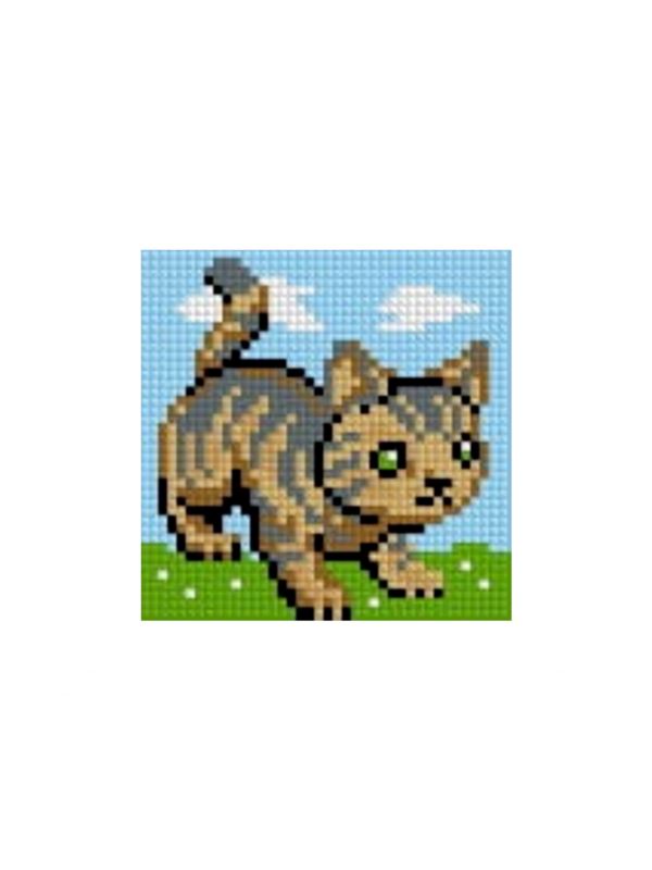 Zestaw kanwy z włóczką GRAFIKO - Haftuj razem z mamą! - 10x10 cm - 10-105