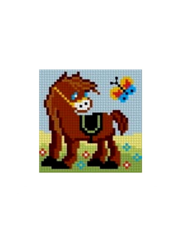 Zestaw kanwy z włóczką GRAFIKO - Haftuj razem z mamą! - 10x10 cm - 10-148