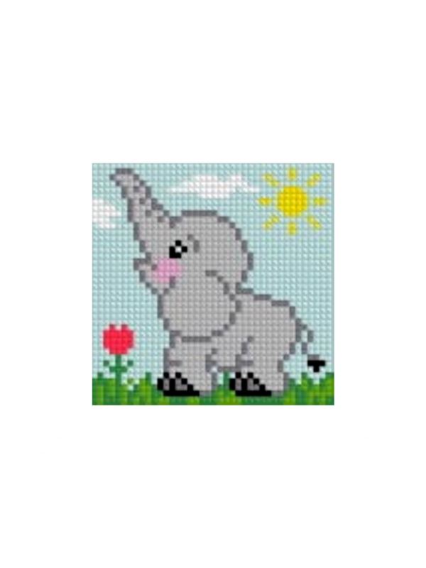 Zestaw kanwy z włóczką GRAFIKO - Haftuj razem z mamą! - 10x10 cm - 10-146