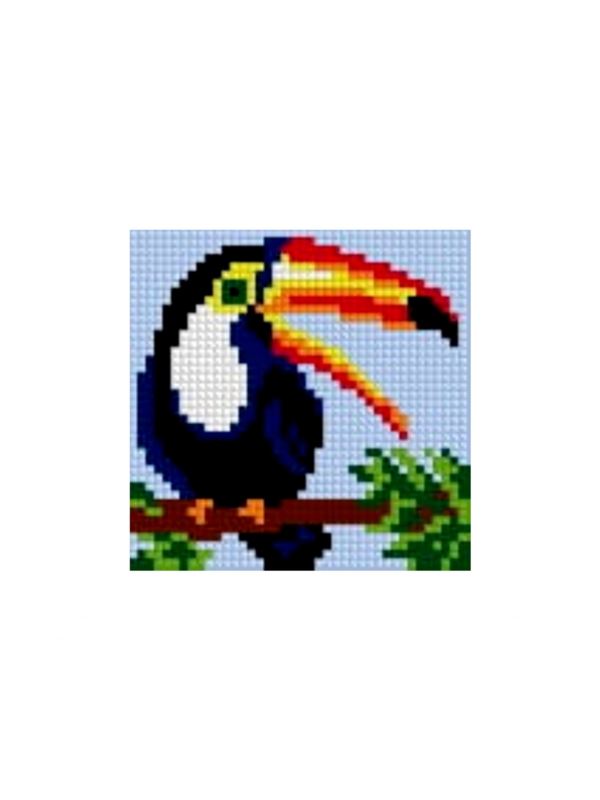 Zestaw kanwy z włóczką GRAFIKO - Haftuj razem z mamą! - 10x10 cm - 10-142