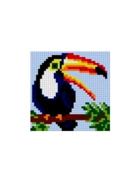 Zestaw kanwy z włóczką GRAFIKO - Haftuj razem z mamą! - 10x10 cm - 10-142