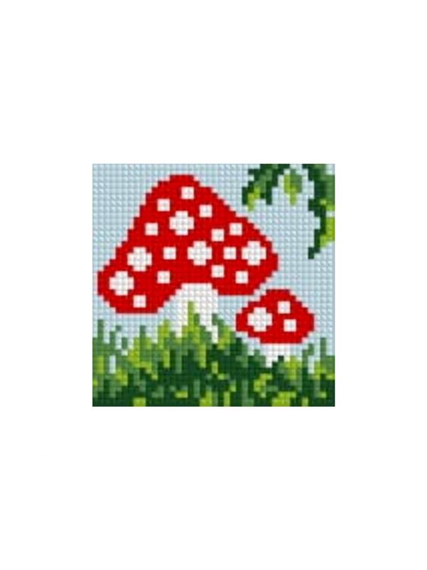 Zestaw kanwy z włóczką GRAFIKO - Haftuj razem z mamą! - 10x10 cm - 10-137