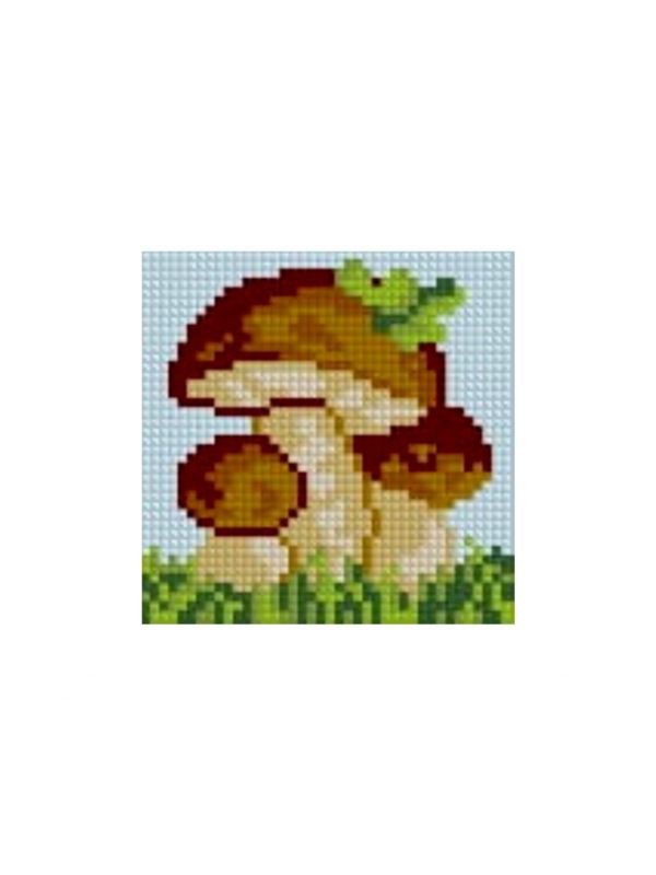 Zestaw kanwy z włóczką GRAFIKO - Haftuj razem z mamą! - 10x10 cm - 10-136