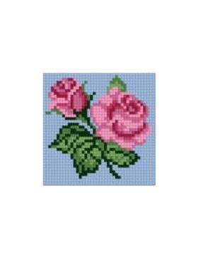 Zestaw kanwy z włóczką GRAFIKO - Haftuj razem z mamą! - 10x10 cm - 10-134