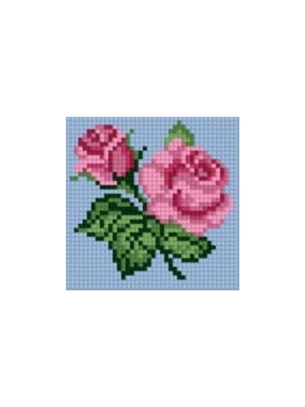 Zestaw kanwy z włóczką GRAFIKO - Haftuj razem z mamą! - 10x10 cm - 10-134