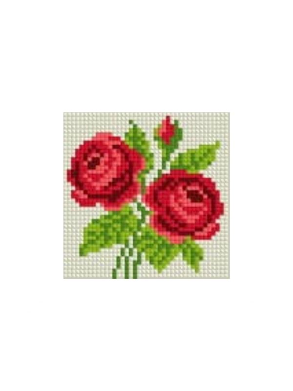 Zestaw kanwy z włóczką GRAFIKO - Haftuj razem z mamą! - 10x10 cm - 10-133