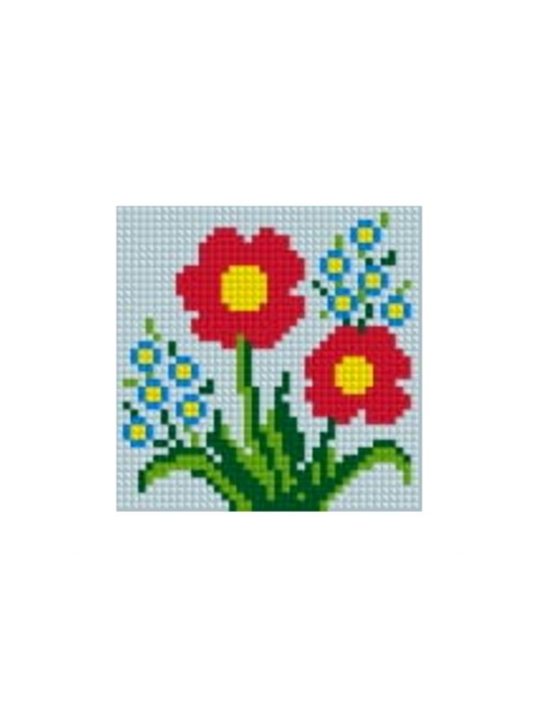 Zestaw kanwy z włóczką GRAFIKO - Haftuj razem z mamą! - 10x10 cm - 10-132