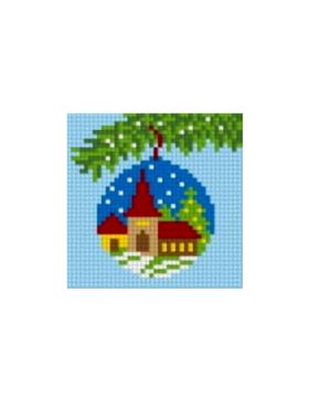 Zestaw kanwy z włóczką GRAFIKO - Haftuj razem z mamą! - 10x10 cm - 10-130