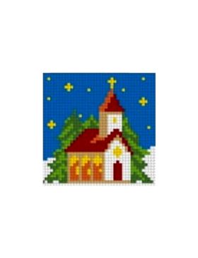Zestaw kanwy z włóczką GRAFIKO - Haftuj razem z mamą! - 10x10 cm - 10-128