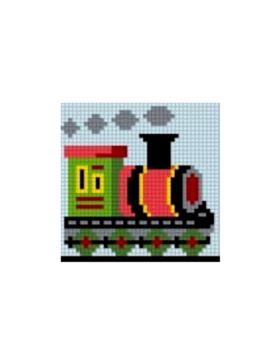 Zestaw kanwy z włóczką GRAFIKO - Haftuj razem z mamą! - 10x10 cm - 10-125