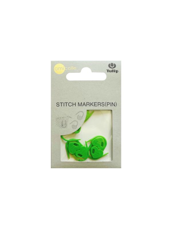 Znaczniki oczek TULIP - agrafki serduszka - rozm.M (zielony) - AC-031E - 7szt./opak.