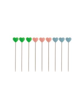 Zestaw szpilek do mocowania ściegów dzianinowych TULIP - serduszka - 1,00x52 mm - AC-067E - 9szt./opak.