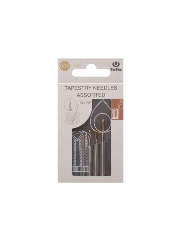 Zestaw igieł ręcznych do wełny/haftu z czubkiem w etui TULIP - rozm.17-23 - AC-064E - 4szt./opak.
