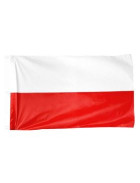 Flaga materiałowa z karabińczykami - 120x200 cm - biało/czerwona