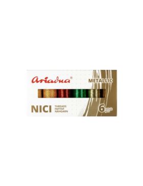 Zestaw nici metalizowanych ARIADNA - Silva 30/150mb, Silva 40/250mb - ziemia - 6szt./opak.