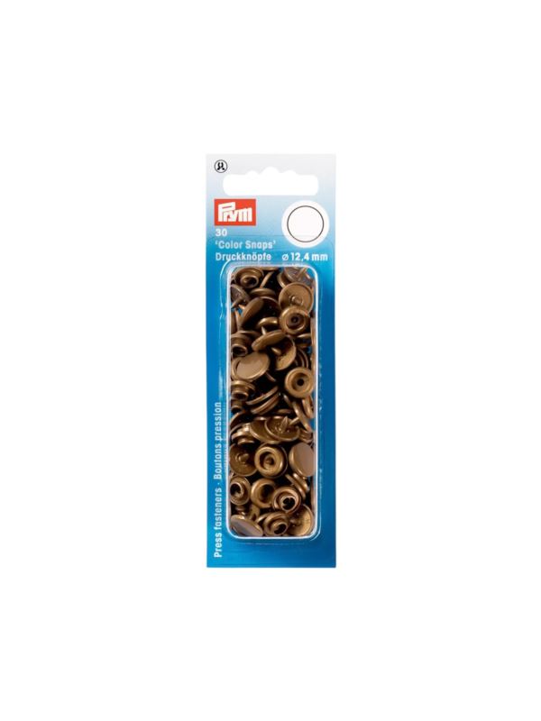 Napy plastikowe PRYM - 12,4 mm - miedziane - 393111 - 30szt./opak.