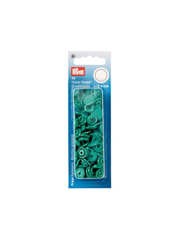 Napy plastikowe PRYM - 12,4 mm - miętowe ciemne - 393129 - 30szt./opak.