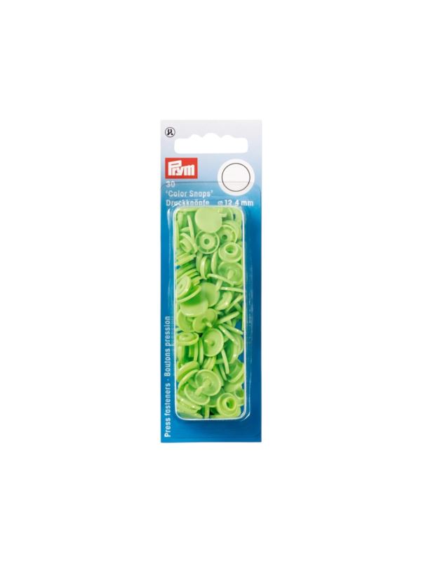 Napy plastikowe PRYM - 12,4 mm - zielone jabłko - 393144 - 30szt./opak.