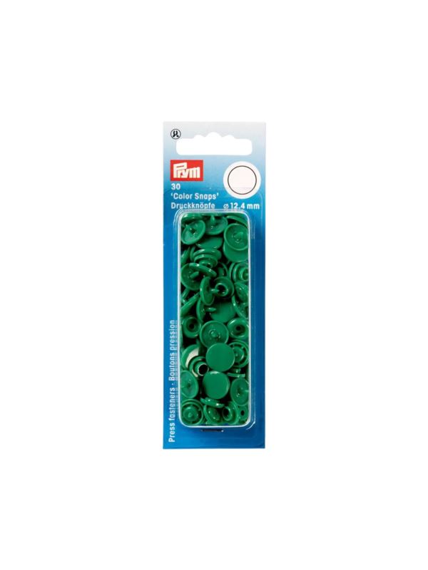 Napy plastikowe PRYM - 12,4 mm - zielone ciemne - 393151 - 30szt./opak.