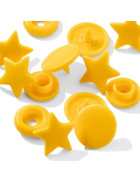 Napy plastikowe PRYM - 12,4 mm - gwiazdki - żółte ciemne - 393210 - 30szt./opak.