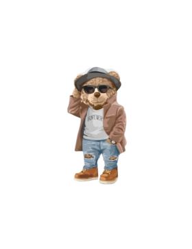 Aplikacja termoprzylepna drukowana LECCO - 18 cm - Bear Forever - 06531.006