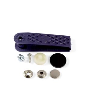 Zestaw zaciskacz + napy metalowe PRYM - Yacht & Caravan - 15,00 mm - niklowane - 390211 - 10szt./opak.